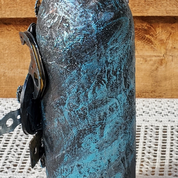 Steampunk Mixed Media Bottle Art - Picture 5 of 9